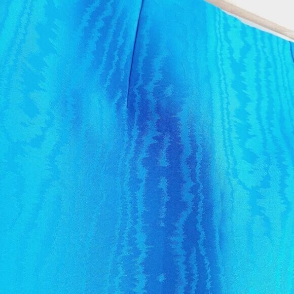 ONLY Ara Satin Jaquard Asymmetrical Hem Mini Skirt Blue Sz M - Picture 5 of 12